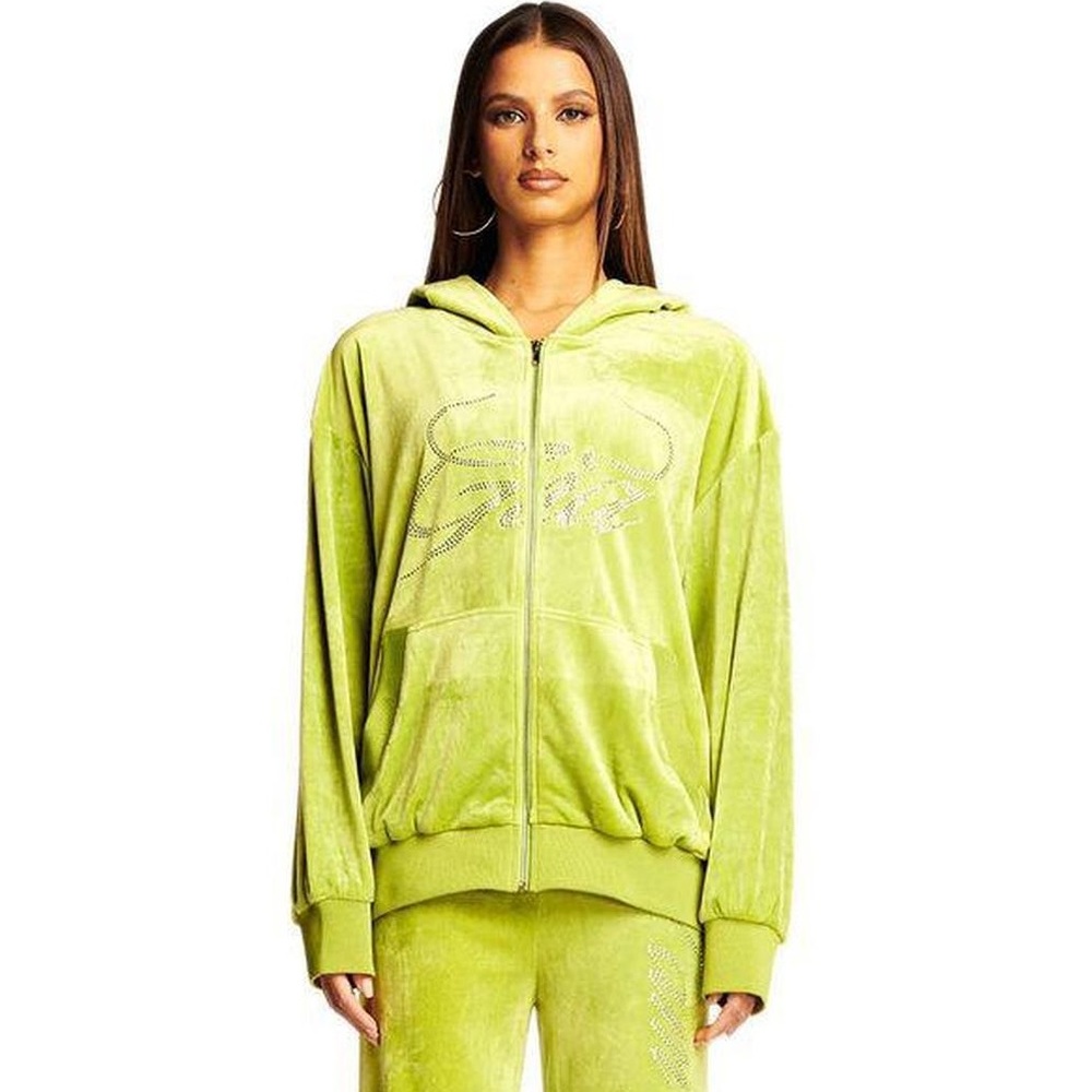 I.AM.GIA DARIA HOODIE in green velvet sz SMALL